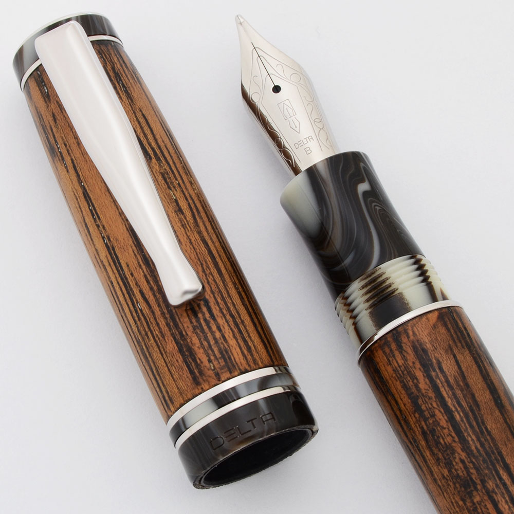 Delta Seawood Collection Fountain Pen - Dark African Iroko Wood